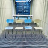 Blue vintage formica table - 4 chairs - extensions