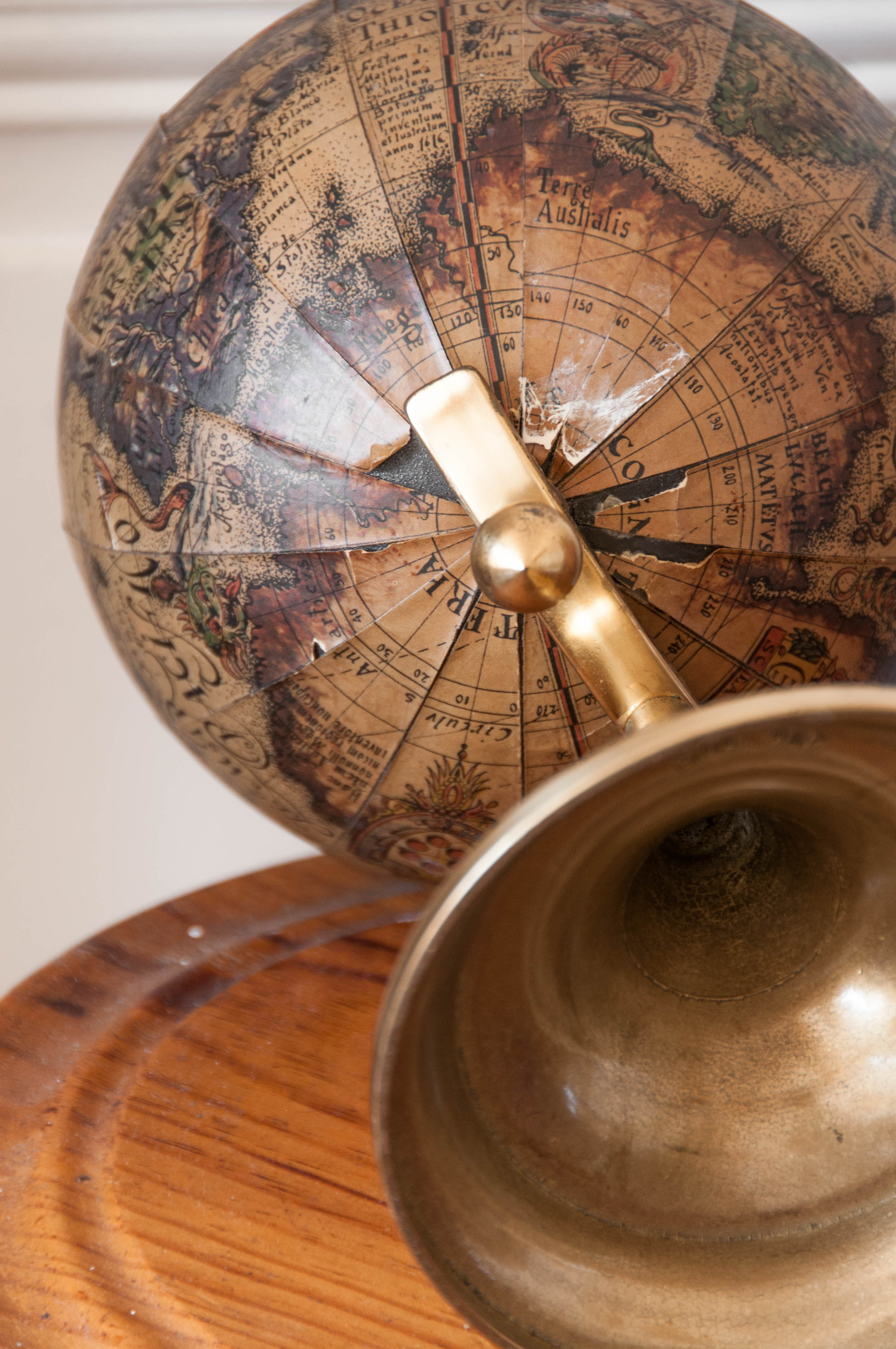 Brass earth globe - 1950