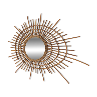 Rattan sun mirror