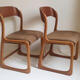 Pair of chairs Baumann sled feet 60s