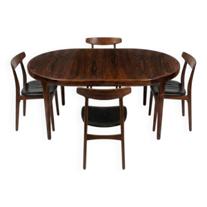 Ensemble table et 4 chaises - palissandre