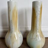 Set of two flamed stoneware vases