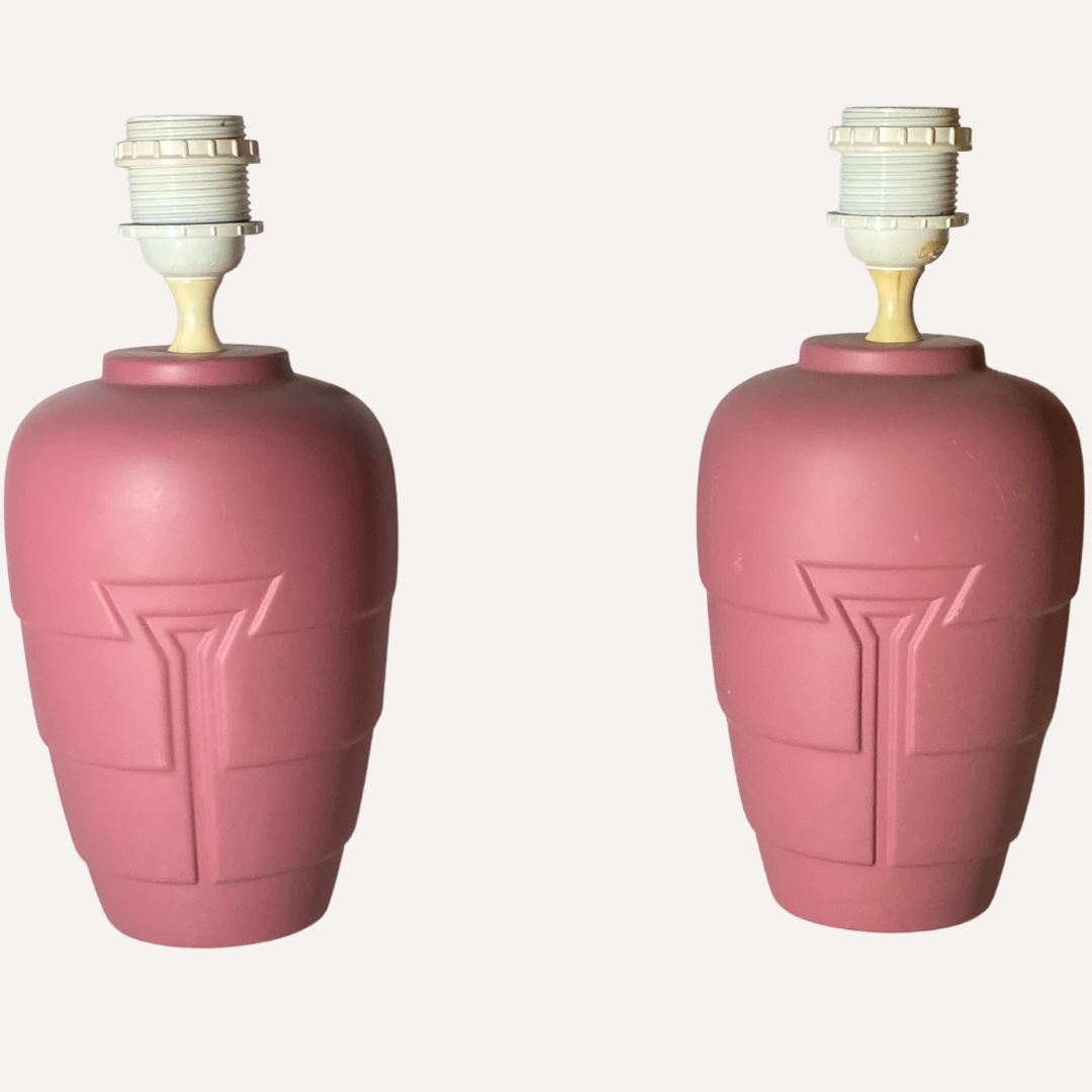 Dutch Palm beach Art Deco style Memphis ceramic vases, ca 1980