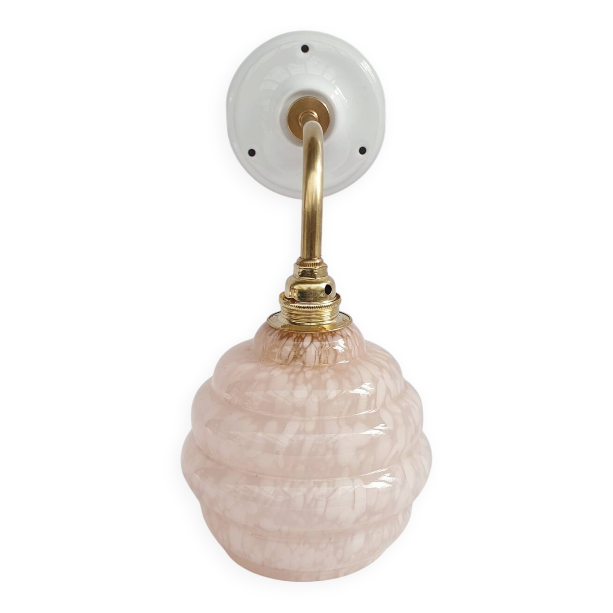 Swan neck and speckled glass wall lamp