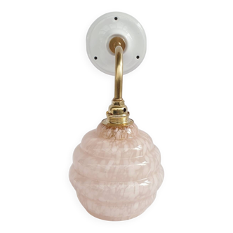 Swan neck and speckled glass wall lamp