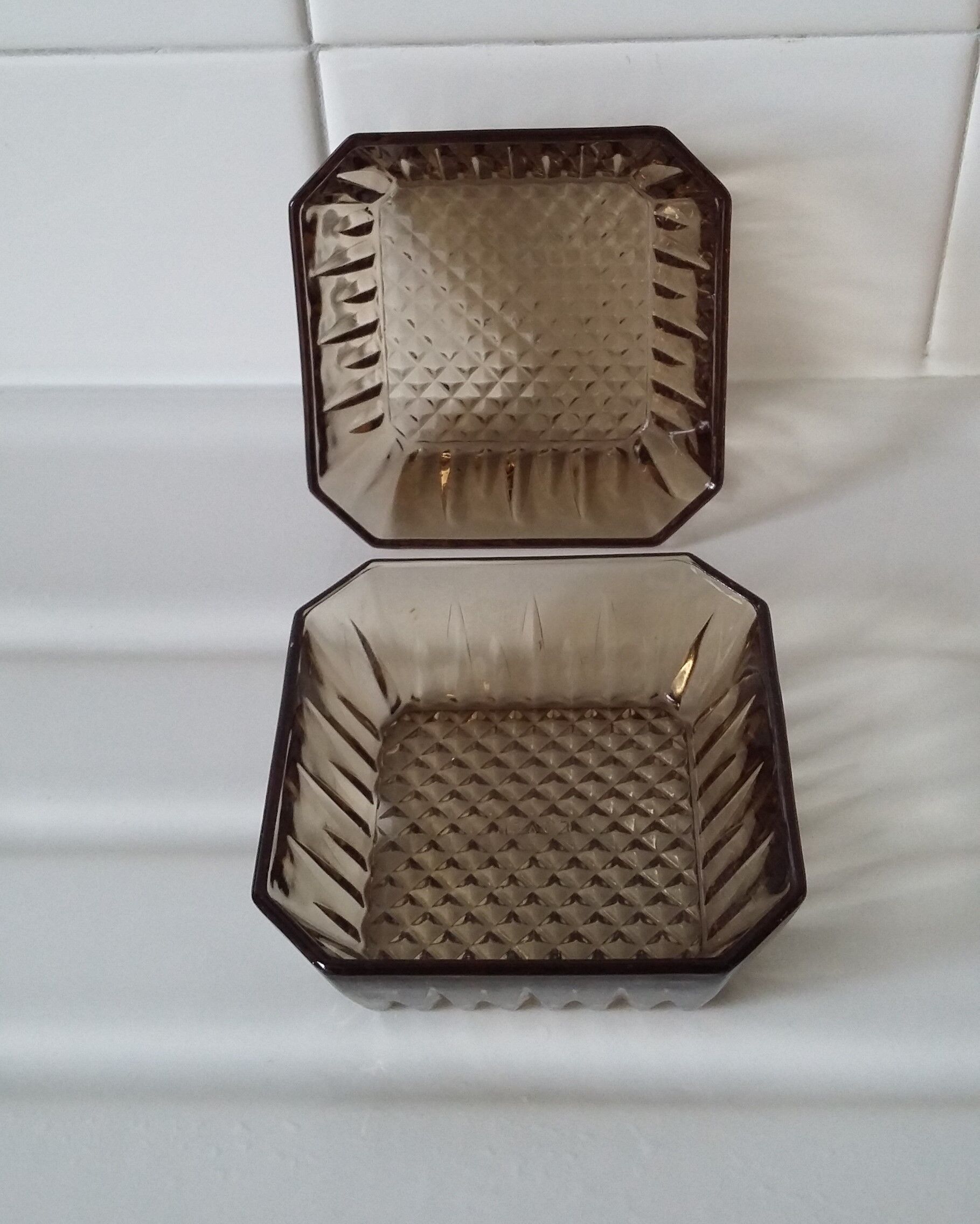 Smoked glass cups