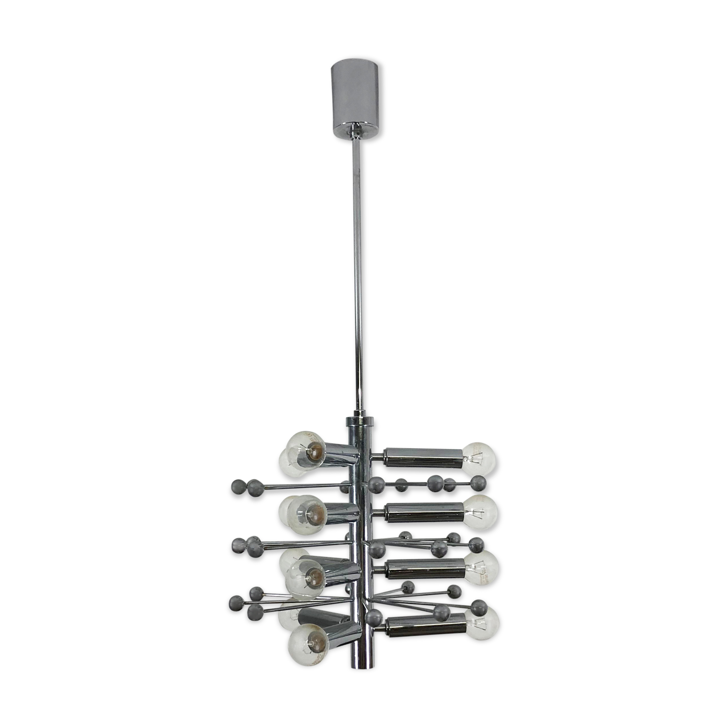 Modernist Chrome Sputnik Hanging Light, Cosack Lights 1970s, Germany