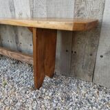 Wide solid wooden bench