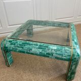 Coffee table in tessellated marble by Casa Bique 1970s Hollywood Regency (Karl Springer style)