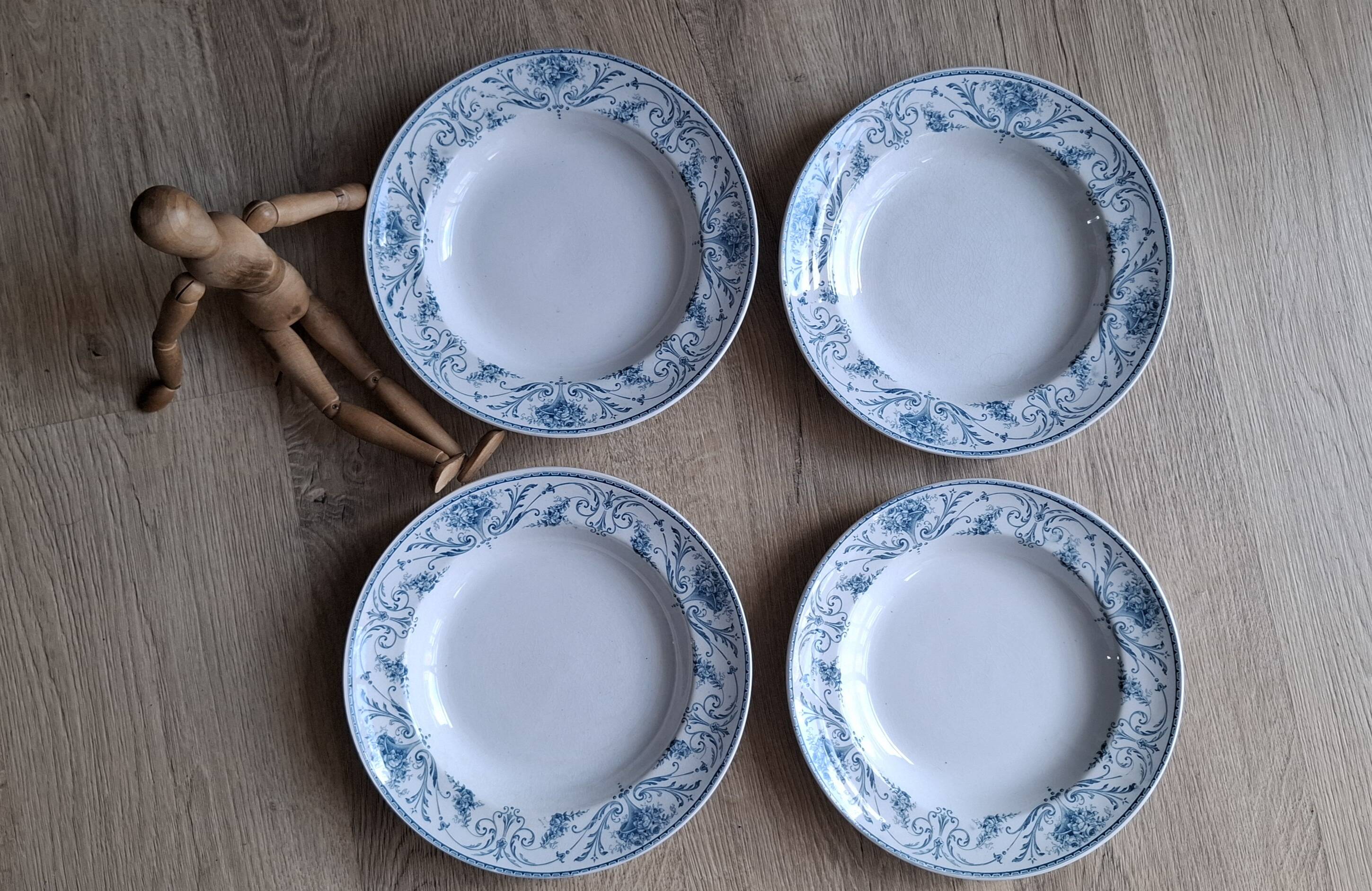 Set 4 assiettes Louis XVI BFK 1920