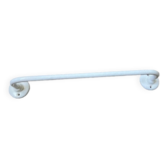 Old wall towel rail 1 white enamelled cast iron bar