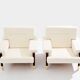 Pair of armchairs by Carlo De Carlo, rosewood, leather, brass, 1966