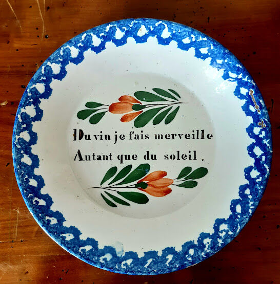 Pair of chatty earthenware plates 19th century