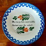 Pair of chatty earthenware plates 19th century