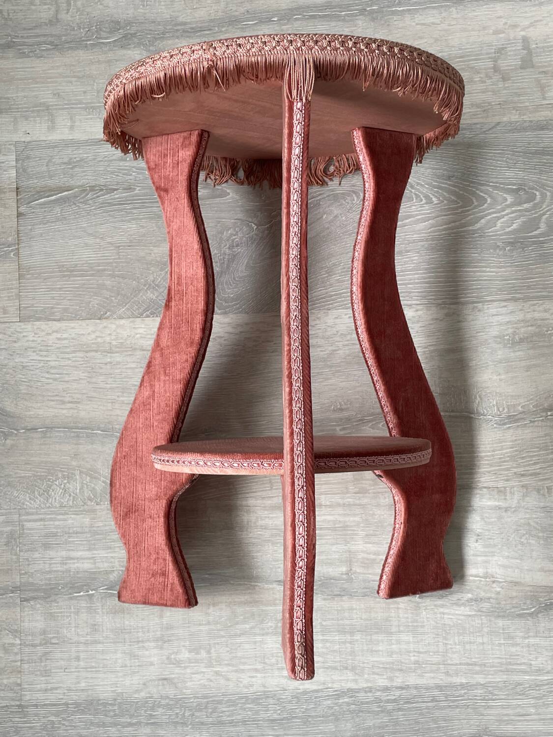 Vintage 80s velvet side table