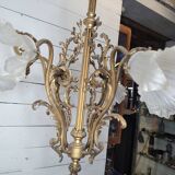 Old bronze chandelier 8 lights, 128cms h