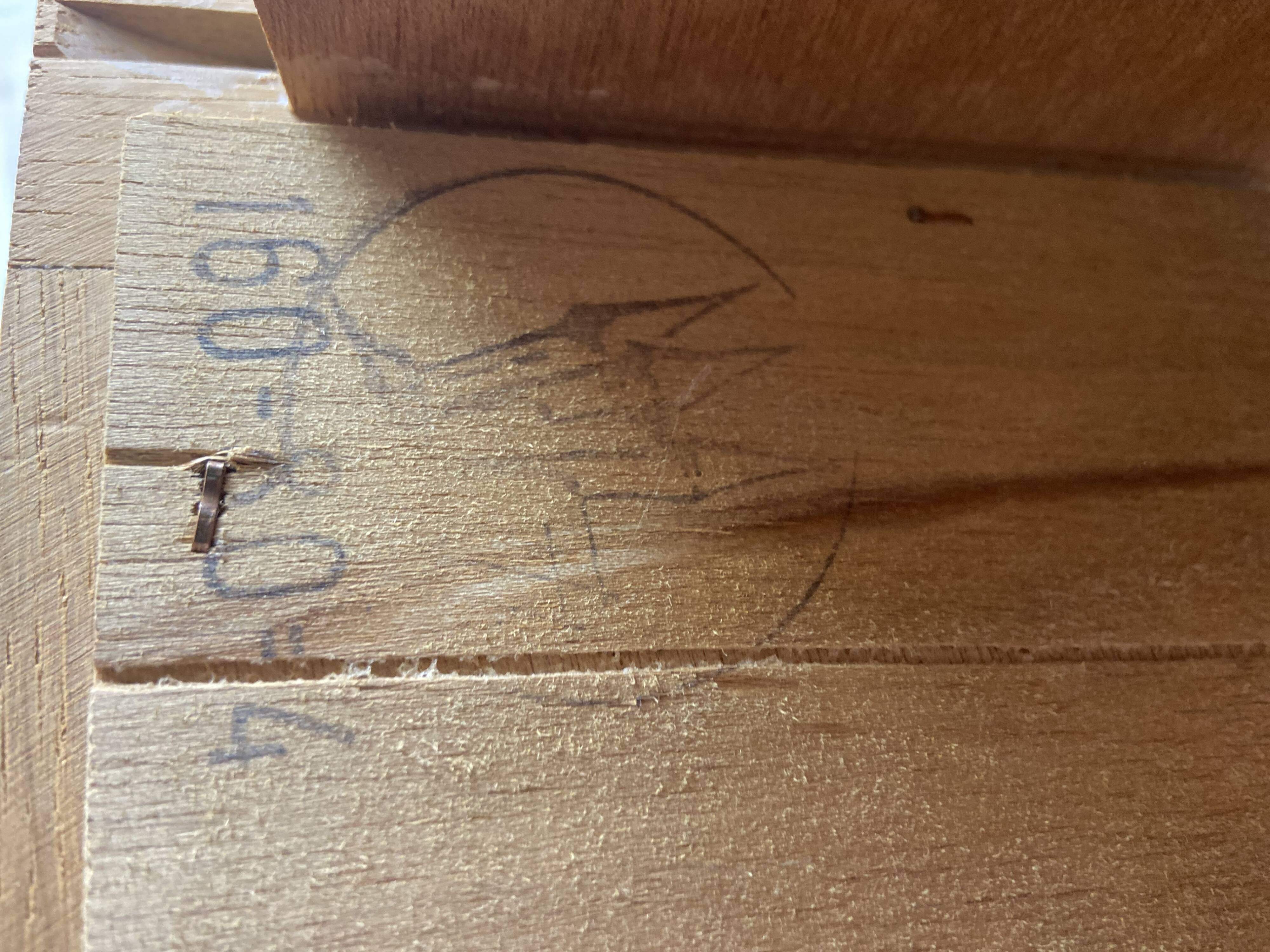 Secrétaire bois/osier vintage