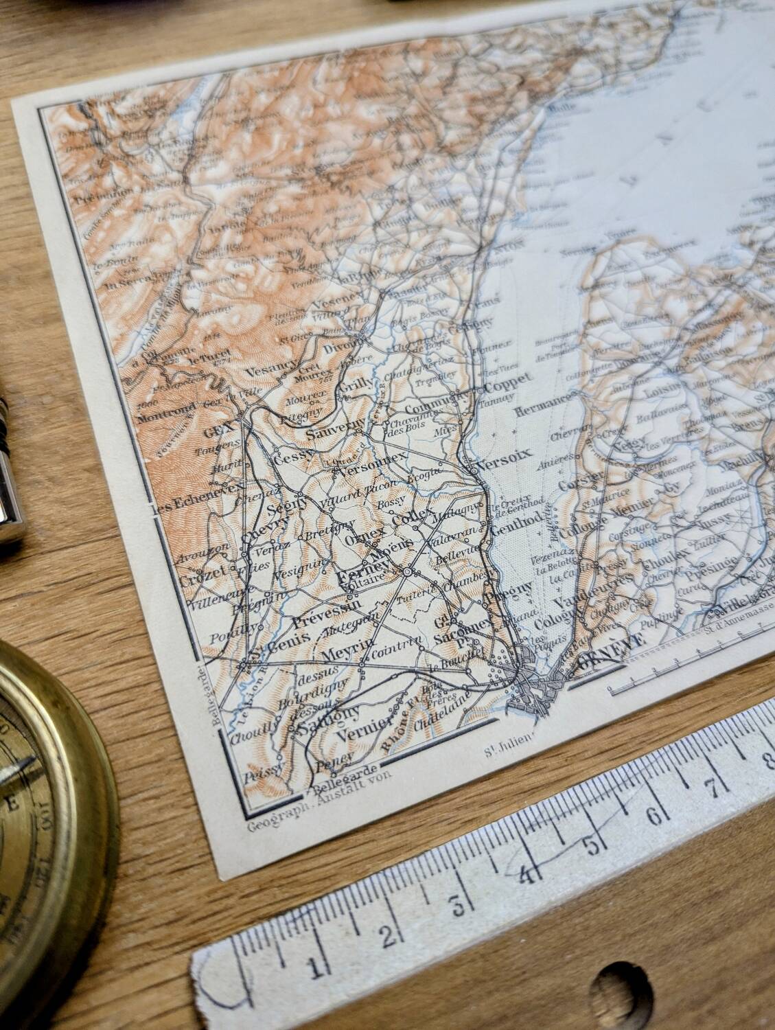 Lake Geneva, old map, printed in 1906.