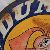 Old garage plate, enamelled in painted sheet metal, "Dunpy", Dunlop.