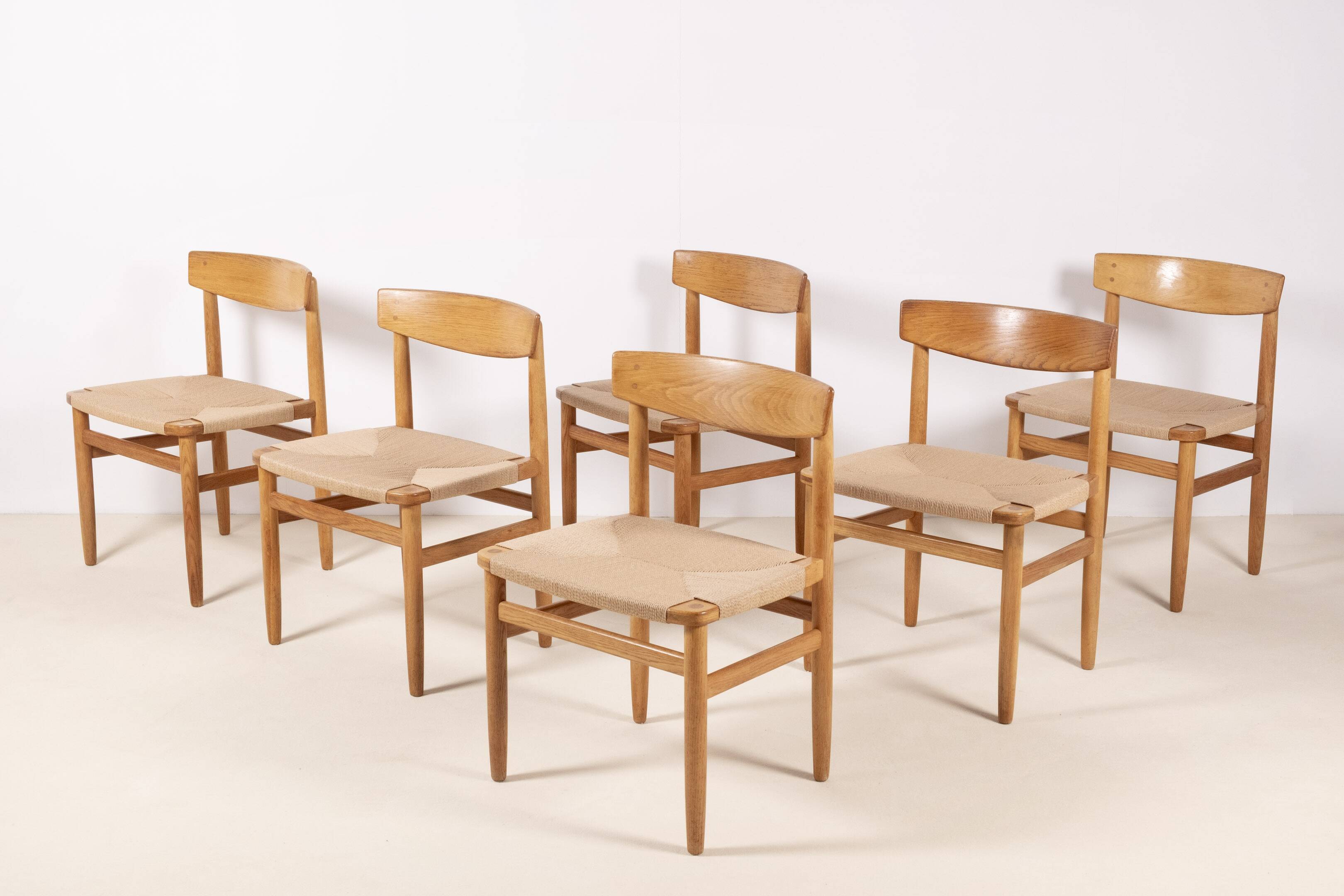 6x Børge Mogensen Øresund Dining Chairs in Oak