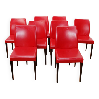 Suite de 8 chaises Liz, Poltrona Frau