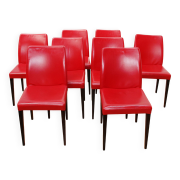 Set of 8 Liz chairs, Poltrona Frau