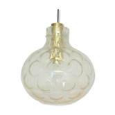 Vintage thick glass suspension by Glashette Limburg 1960s