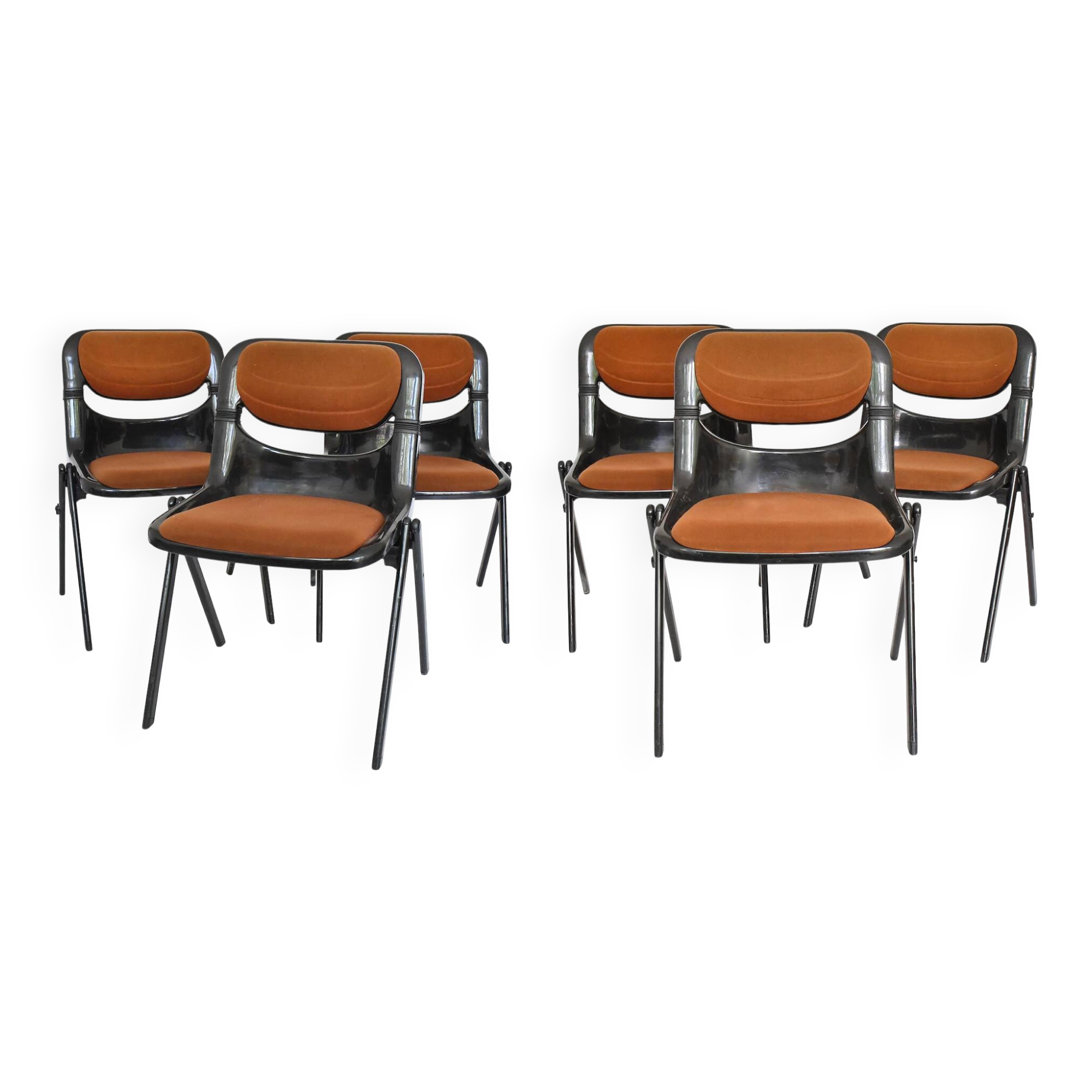 Set of 6 chairs model "Dorsal" by Emilio Ambasz and Giancarlo Piretti.
