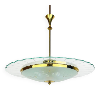 Vintage chandelier attributed to Pietro Chiesa for Fontana Arte, Italy, 1940s.