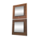 Pair of Square Walnut Mirrors Produced by Sant'Ambrogio e Deberti, Italy