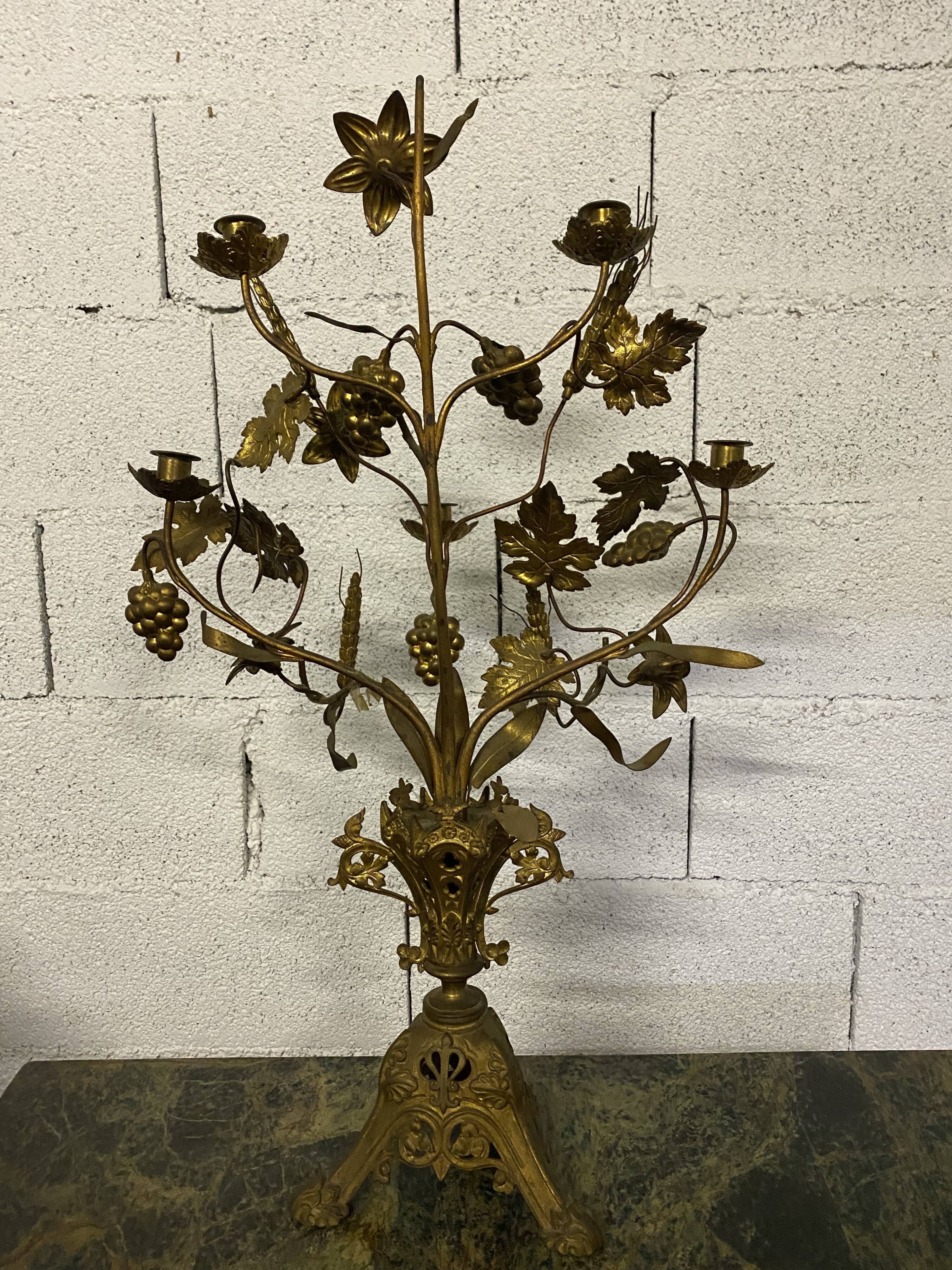 Golden bronze chandelier 19th