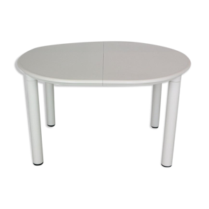 Table à manger extensible ronde ovale par Dieter Rams pour Vitsoe, 1972