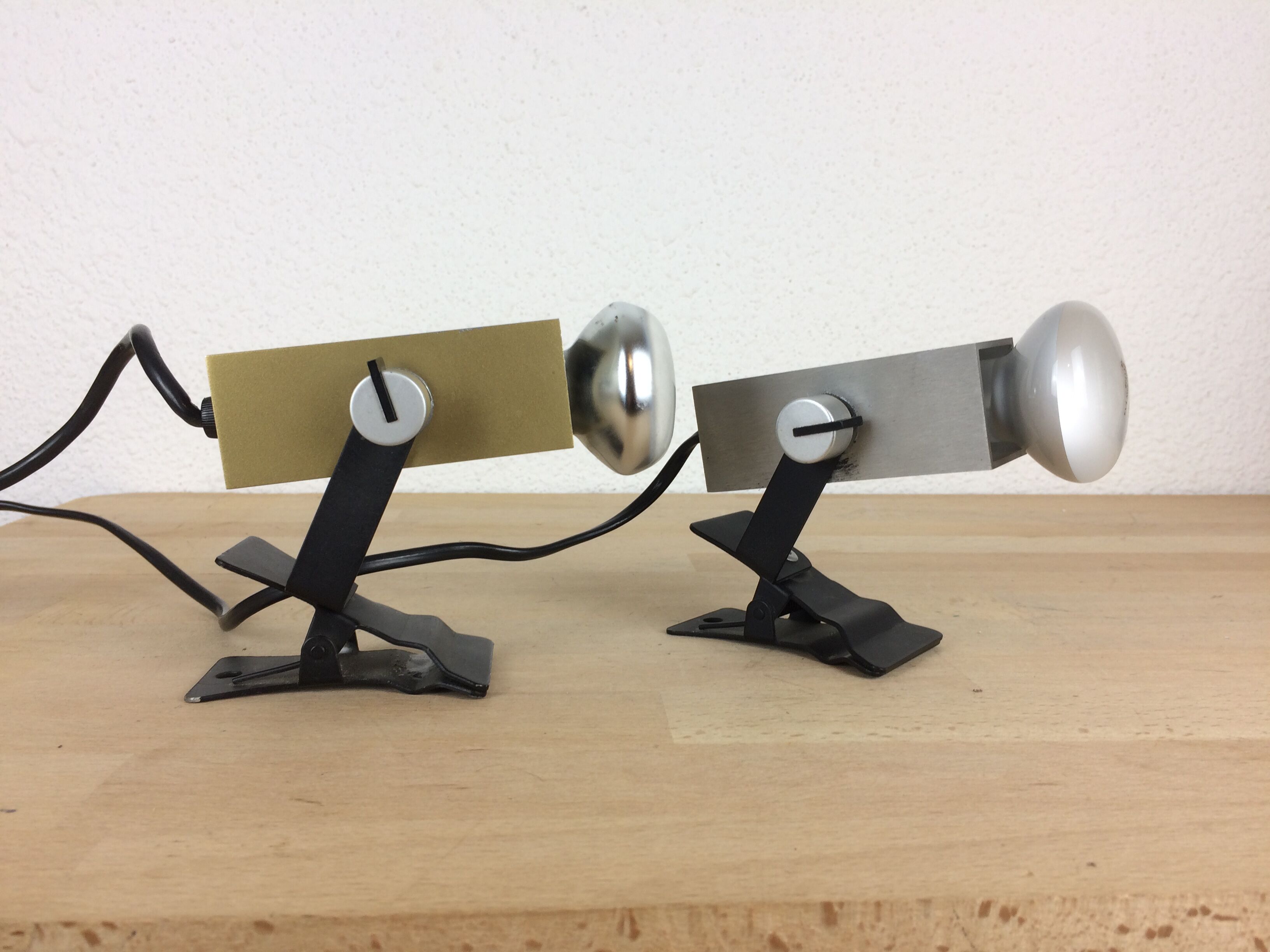 Clip spotlight wall lamps osram aluminum gold square space age 60