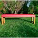 50s bench, wood and vinyl