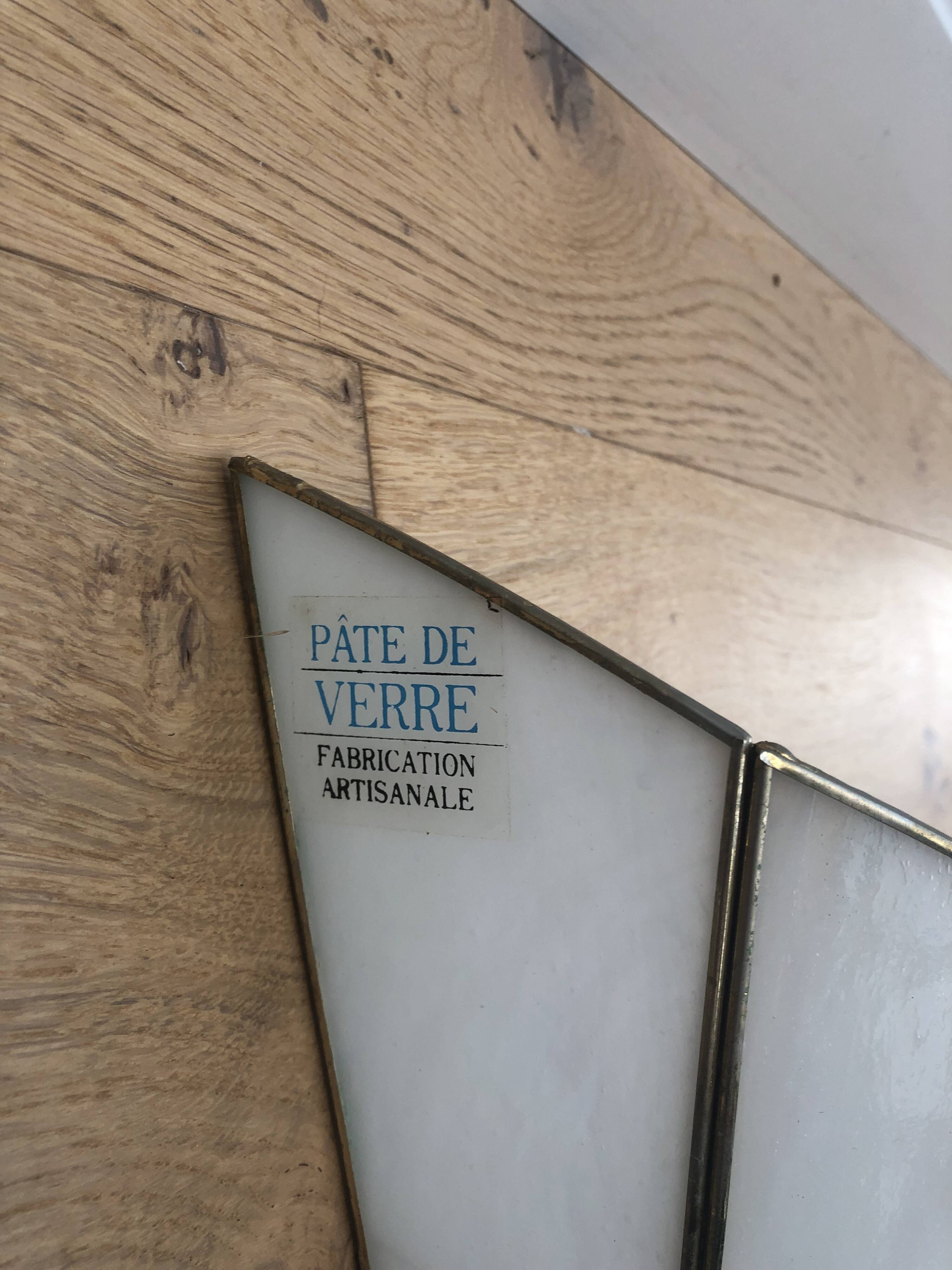 Pair of wall sconces in glass paste, handcrafted.