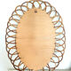 Oval rattan mirror 50 cm circa 1960