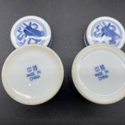Elegant table set, Chinese porcelain, blue and white, condiments.