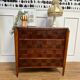 Commode vintage plateau marbre rouge