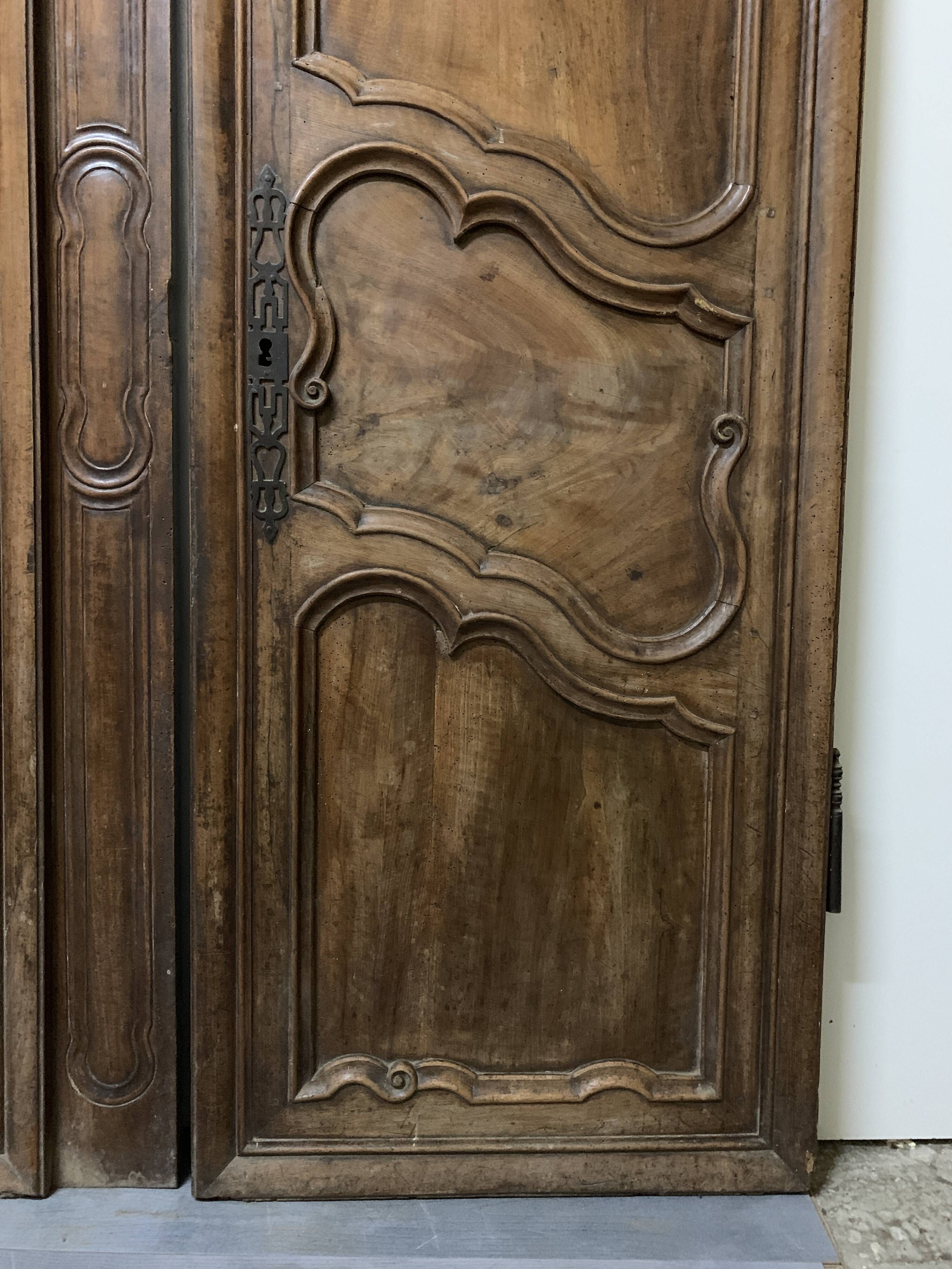 Pair of walnut doors