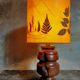 Vintage solid wood lamp and herbarium lampshade