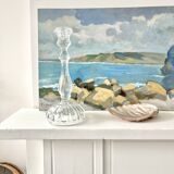 Thick molded glass candle holder