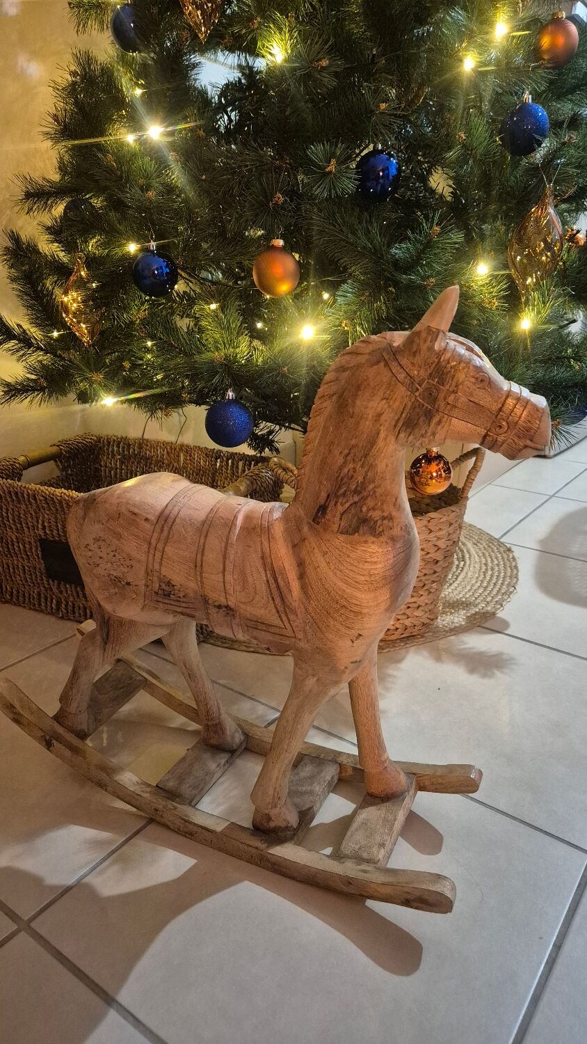 Handcrafted vintage rocking horse