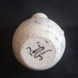 Studio Pottery Stoneware Handmade Bud Vase Blue Accent Signed