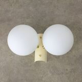 Vintage Italian Brass and Opaline Wall Lamp