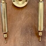 Brass and opaline torchiere appliques