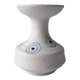 White and blue ceramic vase with italian relief