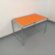 Bureau vintage en skai orange et chrome des années 70