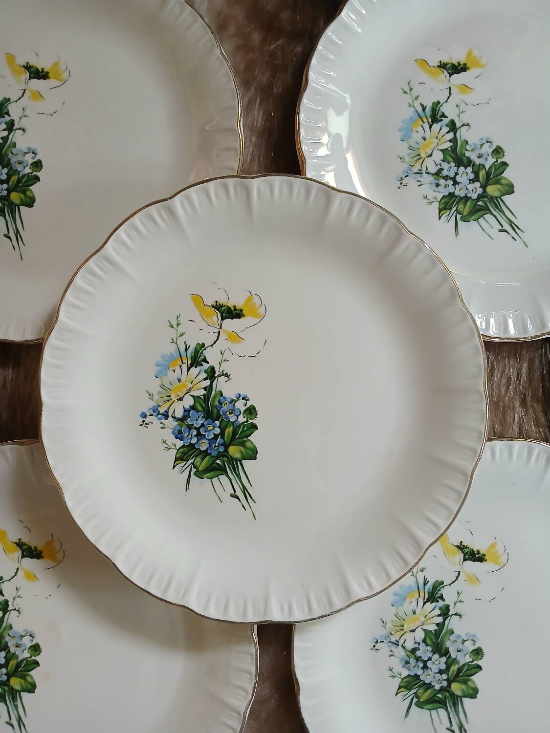 6 antique dessert plates from Digoin and Sarreguemines