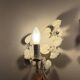 Pair of vintage floral wall sconces in white metal – Florentine style