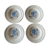 4 old hollow plates Digoin & Sarreguemines "pink pattern"
